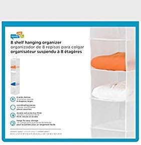 Diagram showing the Honey-Can-Do 8-Shelf Hanging Organizer with its eight shelves.