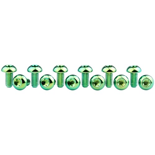 Image of 12Pcs Ti Titanium Bolts Torx M5x10 Bicycle Bike Disc Brake Cycle Rotor Screws Gr5 (Green)