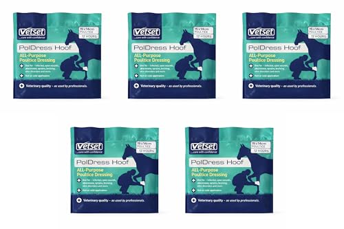VetSet PolDress Poultice for Horses Hoof Dressing 15cm x 14cm 5 Pack