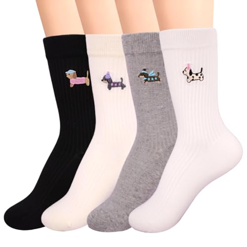 4 paia di calzini bassotto per uomini e donne, regali bassotto, molti disegni divertenti, regali per persone preferite, donne, uomini, bambini, compleanno, a strisce, 39