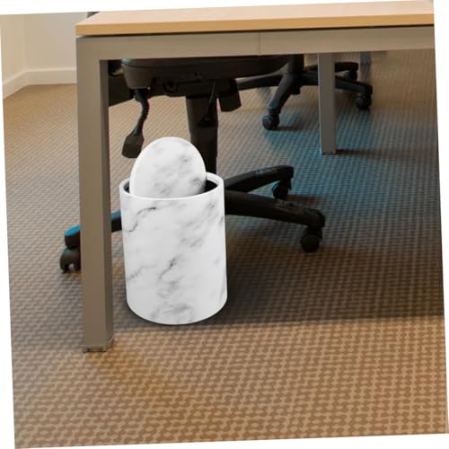 Caneca de basura rectangular blanca con tapa de bisagra miniatura 7