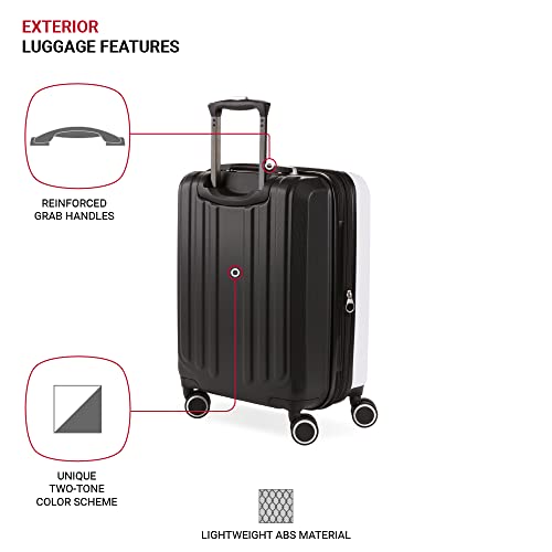 SwissGear Duet Expandable Luggage, Hard Shell Carry-On Luggage with Spinner Wheels3