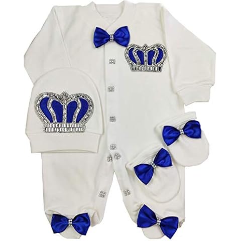 Newborn Baby Boy Crown Romper Set Cover