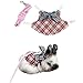 Rabbit Harness and Leash for Walking Escape Proof - Cute Preppy Style Mesh Breathable Bunny Vest Harness Outdoor Training - Also Suit for Ferret Kittn Puppy Small Animals (Pink Bow,Small)
