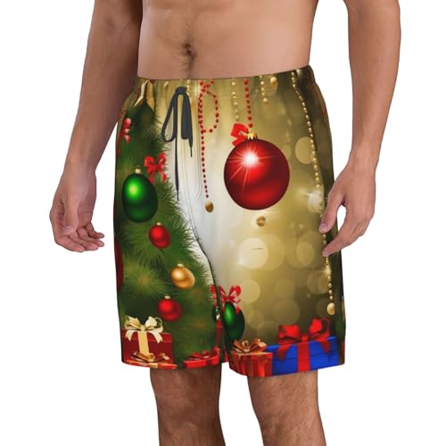 Merry Christmas Men's Swim Trunks Quick Dry Board Shorts with Pockets Casual Drawstring Beach Shorts2
