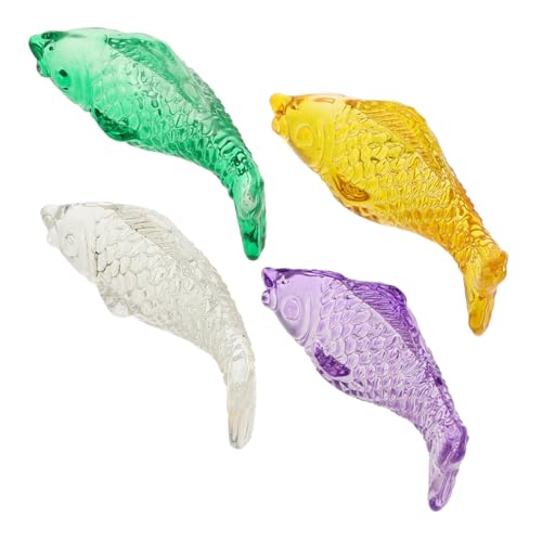 Yardwe 4 Piezas De Adorno De De Cristal Decoración para El Hogar Suministros para Pecera Decoración De Acuario De Cristal Falso Realista Decoración para Acuario