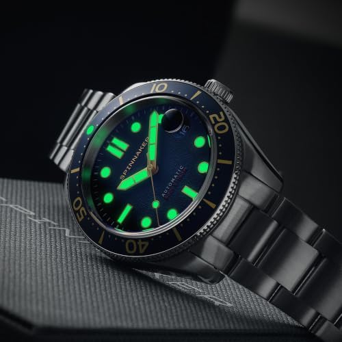 Image of Spinnaker Croft Men's Automatic Dive Watch - Seiko NH35 Movement, 40mm Stainless Steel Case, Water Resistant 150m, Stainless Steel or Leather Strap, SP-510
