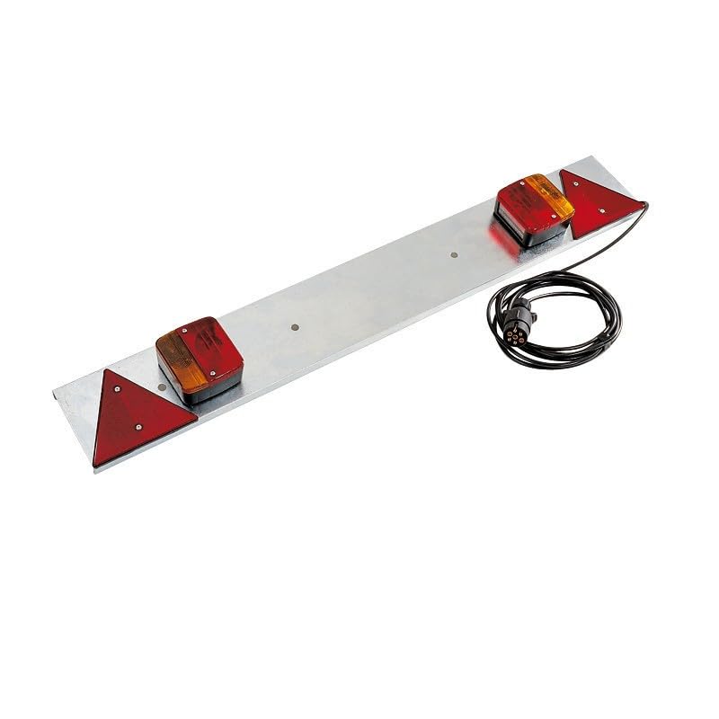 MAXTER Plaque d'éclairage pour remorque en métal - 1M avec Alimentation 4 m - 7 Broches