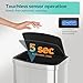WLIVE 16 Gallon Motion Sensor Trash Can, 60 Liter Automatic Kitchen Trash Can with Soft Close Lid, Touchless Electronic Smart Stainless Steel Waste Bin for Kitchen, Office, Silver