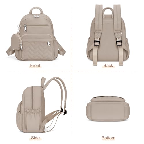 SYTRAH Mini Backpack for Women Small Backpack Purse, Anti Theft Backpack Waterproof Lightweight Puffer Back packs for Travel, Work with Coin Purse Khaki by SYTRAH - Used condition - Image 9
