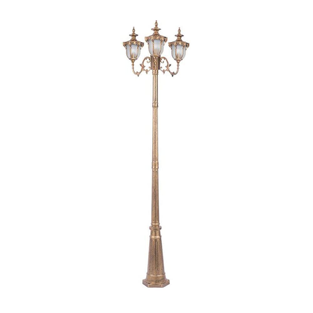Lampadaire extérieur 3 lumières étanche pour pelouse et parc