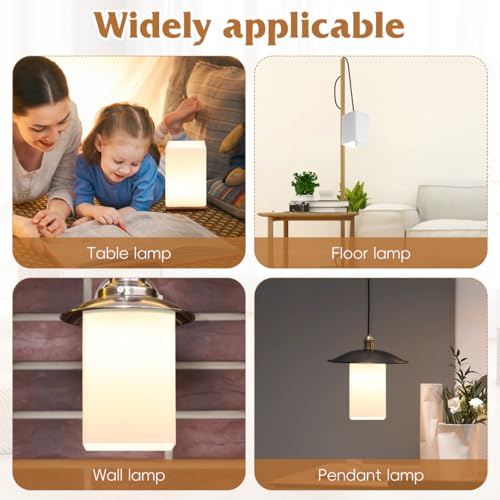 Image of PRETYZOOM Frosted Glass Light Shade 3.93 inch inchx3.93 inch inchx5.9 inch inch - Square Cylinder Lamp Cover Soft-Glare Replacement for Pendant, Wall & Table Lamps, Bedroom, Kitchen, Living Room