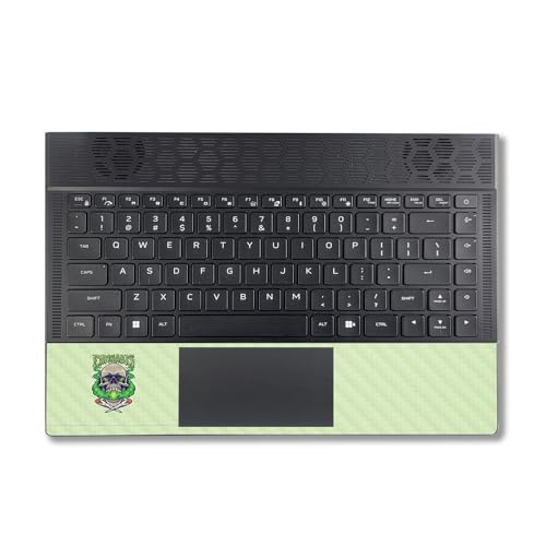 Image of MightySkins Carbon Fiber Skin Compatible with Alienware X14 R2 (2023) Full Wrap Kit - Skull and Joints | Protective, Durable Textured Carbon Fiber Finish | Easy to Apply | Made in The USA