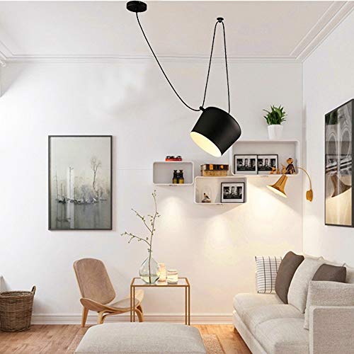Lámpara de techo moderna E27 e iluminación decorativa ajustable de salón 6