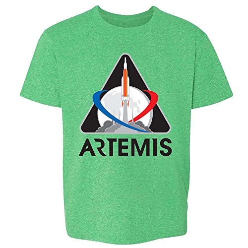 Pop Threads NASA Approved Artemis Program Mission 1 Patch Moon Baby Toddler Kids Girl Boy T-Shirt Heather Irish Green 4T