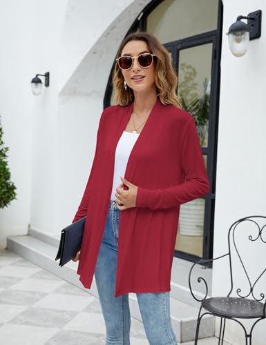Image of Newchoice Womens Casual Lightweight Long Sleeve Cardigan Soft Drape Open Front Fall Dusters (S-3XL)