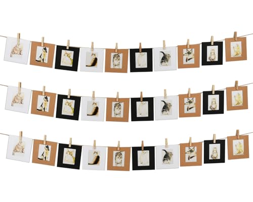 DS. DISTINCTIVE STYLE 2x3 Picture Frame Wall Decor, 30 Pieces Hanging Paper Mini Picture Frame Compatible with Polaroid, Fujifilm Instax Mini 12/11/9/40/8 Film