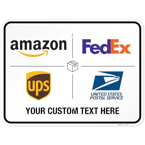 Image of Custom Package Delivery Sign, Delivery Instructions, 18x24 Inches, Rust Free .063 Aluminum, Fade Resistant, Made in USA by Sigo Signs