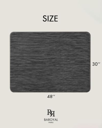 Image of BARoyal Office Chair Mat for Hardwood Floor Under Desk Computer Rolling Chair Mat for Wood /Tile Floor Non-Slip Heavy Duty Desk Rug PVC Plastic Hard Floor Protector 30 inch x 48 inch(Metallic Black)