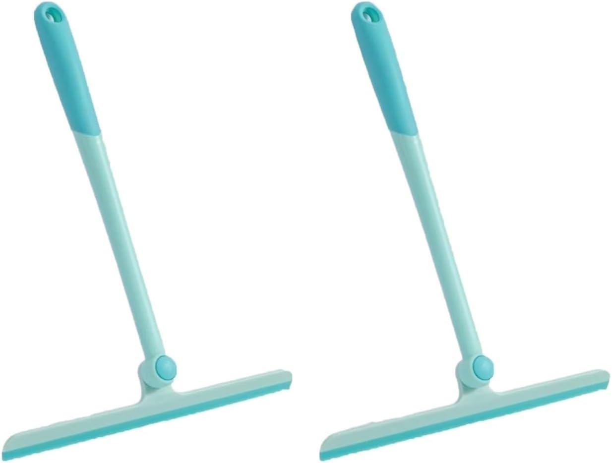 1-2Pcs Glass Wiping Kitchen Bathroom Supplies Mirror T-Type Rotating Scraper Window Cleaning Tools Tile Household Accessories(Blacke 2pcs)