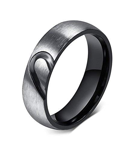 VNOX Mens Stainless Steel Love Puzzle Couple Ring for Valentines Wedding Engagement Promise,Size 10