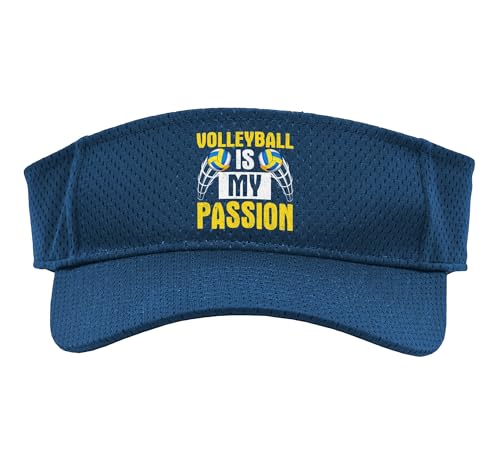 Volleyball is My Passion Coach Sun Visor Navy Adult One Size