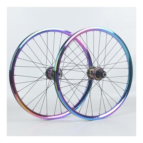 BMX-Laufradsatz, 20 Zoll, 406/451 mm, zusammenklappbare Fahrradfelgen, Schnellspanner, vorne 100 mm, hinten 135 mm, Räder, Scheibenbremse, 32 H-Naben für 8–12-Gang-Kassette