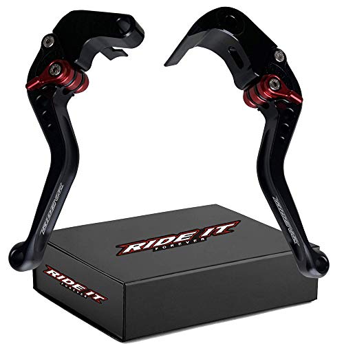 RIDE IT FOREVER Short Brake and Clutch Levers for 2006 2007 2008 2009 2010-2022 GSXR600/GSXR750,2005-2006 GSXR1000-Black Adjustable Motorcycle Levers