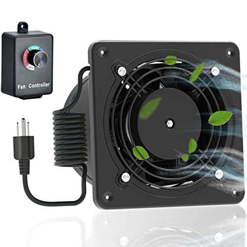 6 Inch Exhaust Fan With Stepless Governor For Powerful, Quiet, Efficient Operation. Ideal Through Wall Or Ceiling For Bathroom, Kitchen, Garage Ventilation, Attic, Industry, Farm. Easy Diy Install #TOP22