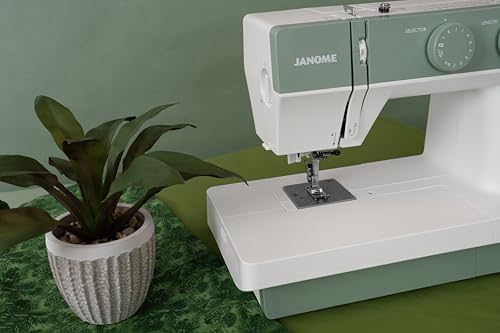 Image of Janome 1522SG Mechanical Sewing Machine - Aesthetic Soft Green Sewing Machine for Beginners, 22 Built in Stitches, 1 Step Buttonhole, Heavy Duty Metal Frame, Built in Needle Threader for Easy Use