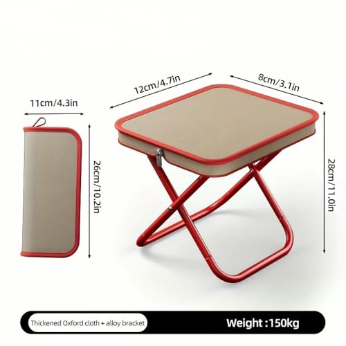 Tabouret de camping pliable en acier compact pour voyage et pêche - 8