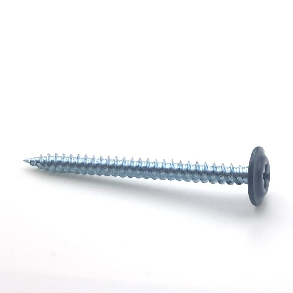 Blechschrauben, 4,2 x 50 mm, RAL 7016, Anthrazitgrau, extrabreiter Kopf, verzinkt, 100 Stück