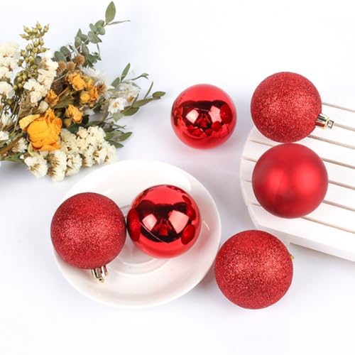 24 pçs decorações da árvore de natal bolas penduradas bolas de natal de plástico decorações 6.0/8.0c