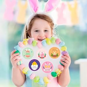 500pcs happy easter stickers for kids 15 inch bunny egg stickers for kids gift party favor supplies 8 patterns easter eggs theme  urban country home decor