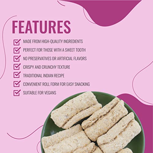 Image of HERBS INDiA Gajak Roll - No Added Preservatives and Colours Homemade Crispy Gazak Roll 400g | Gajjak | Sesame Chikki | Tilkut Sweets | Ghachak | Gazzak | Kutema | Healthy Snack Gift Boxes