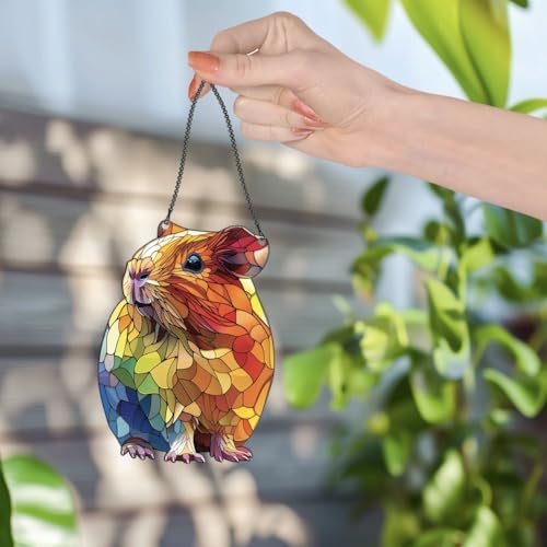 Image of Guinea Pig Ornament Gift for Piggy Lovers Christmas Window Hanging Decor