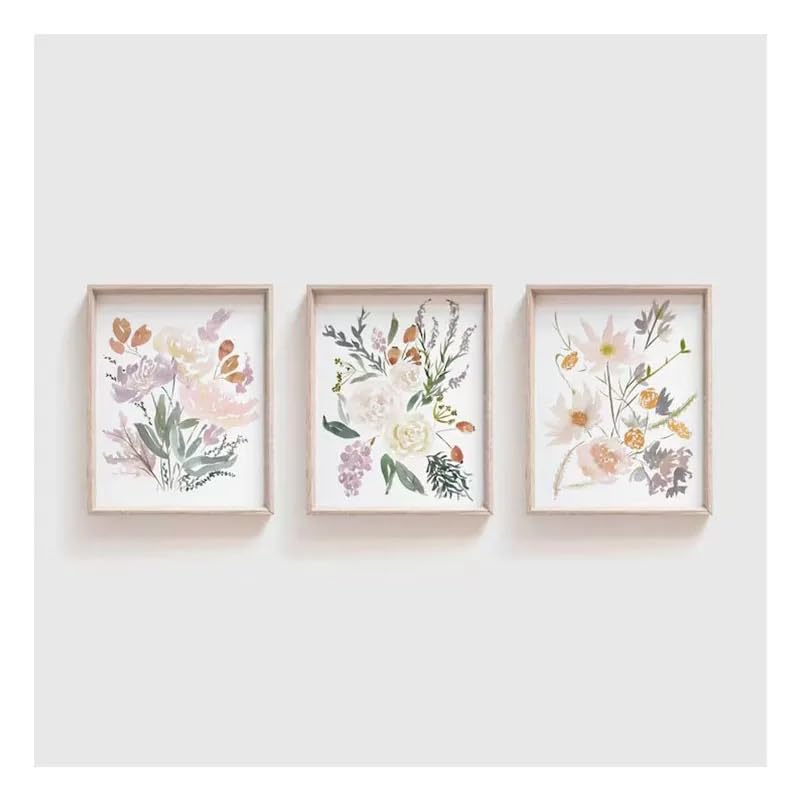 Cuadro Abstracto Botánico para Decorar la Sala de Estar con Flores Estilo Nórdico Rosado