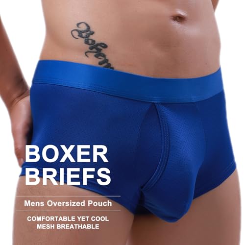 Men's Trunks Underwear Boxer Briefs Fly Pouch Moisture-Wicking Mesh Breathable Performance (XL, M1-3PackMixed)2