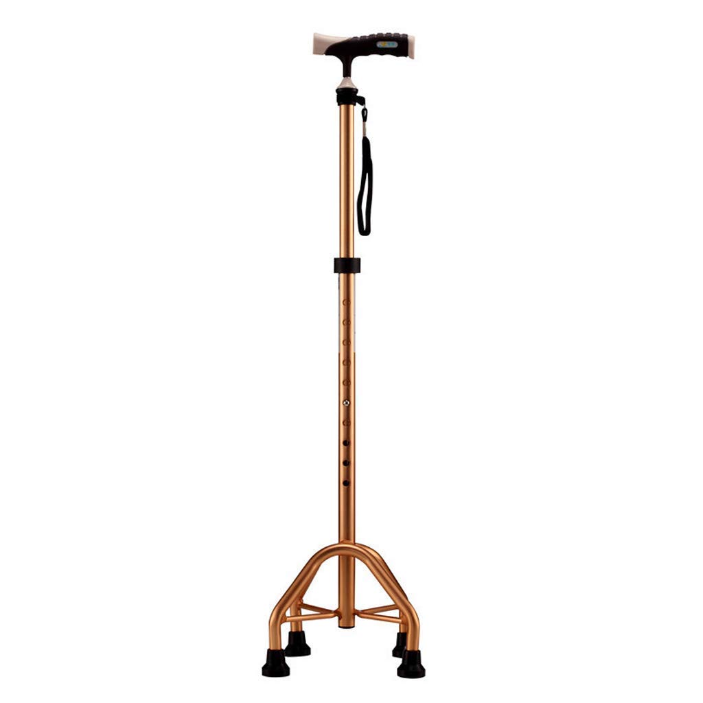 bastón no Plegable, bastón de Cuatro Patas, Anciano, bastón telescópico, diseño de Mango ergonómico para Agarre débil o Artritis, 705-930 mm, Base Antideslizante, muletas Times