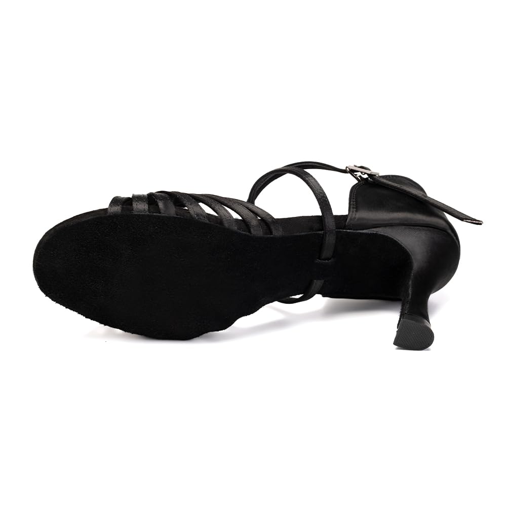 Mujer Zapatos de Baile Latino Satén Profesional Salsa Tango Bachata Práctica Zapatos de Baile de Salon