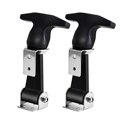 FAVOMOTO 2pcs Stainless Steel Latches for t Handle Latch Flexible Draw with Rubber Handle for Tool Box Truck Hood