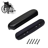 Full Length Padded Armrest Black 9-1/8' Long Wheelchair and Transport Chair arm Cushions, Black (1 Pair) Compatible with All Brands
