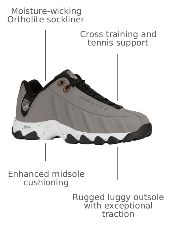 Image of K-Swiss Men's ST329 CMF Sneaker, Wide Tennis Walking Shoes Leather Upper