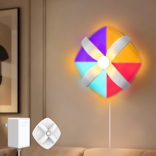 Dimmable Plug in Wall Sconces, Floral Mood LED Wall Light with Remote Control, 7 RGB Color Wall Light Sconces Wall Decor Mounted Lighting for Bedroom Doorway Hallway Living Room White 1