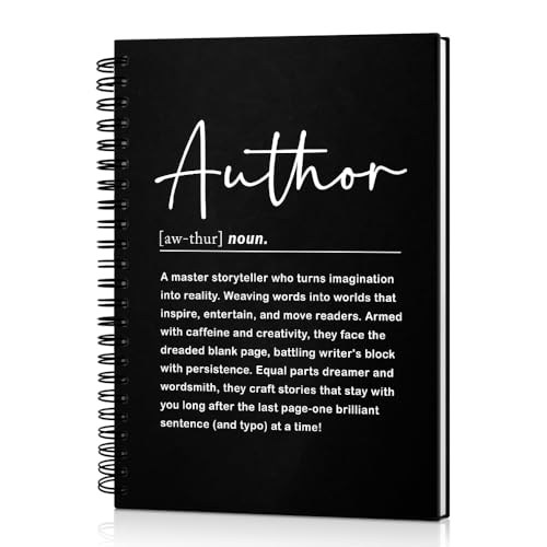 Image of Msticey Author Definition 160 Blank Pages Hardcover Spiral Notebook, Thanking You Gifts for Writers New Author, Appreciate Gifts for Author, Birthday Inspirational Gifts for Novelist Screenwriter
