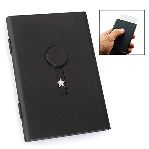 Preisvergleich Produktbild iwobi Visitenkartenetui aus Aluminium, Daumenschieber Kreditkartenetui für Damen und Herren