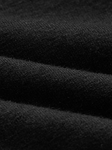 Sweatyrocks Women's Hoodies Long Sleeve Pullover Drawstring Sweatshirt Hoodies With Pocket Letter Black Small #TOP4