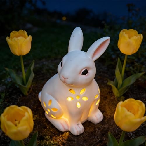 Figurine de lapin lumineuse en résine, le cadeau idéal de Pâques