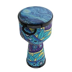 Afrikaanse Drum 8 “Djembe Bongo Afrikaanse Hand Drums Muzikale Handheld Percussie Instrument voor Kinderen Volwassenen Gift (Kleur: Blauw, Maat: Een maat)