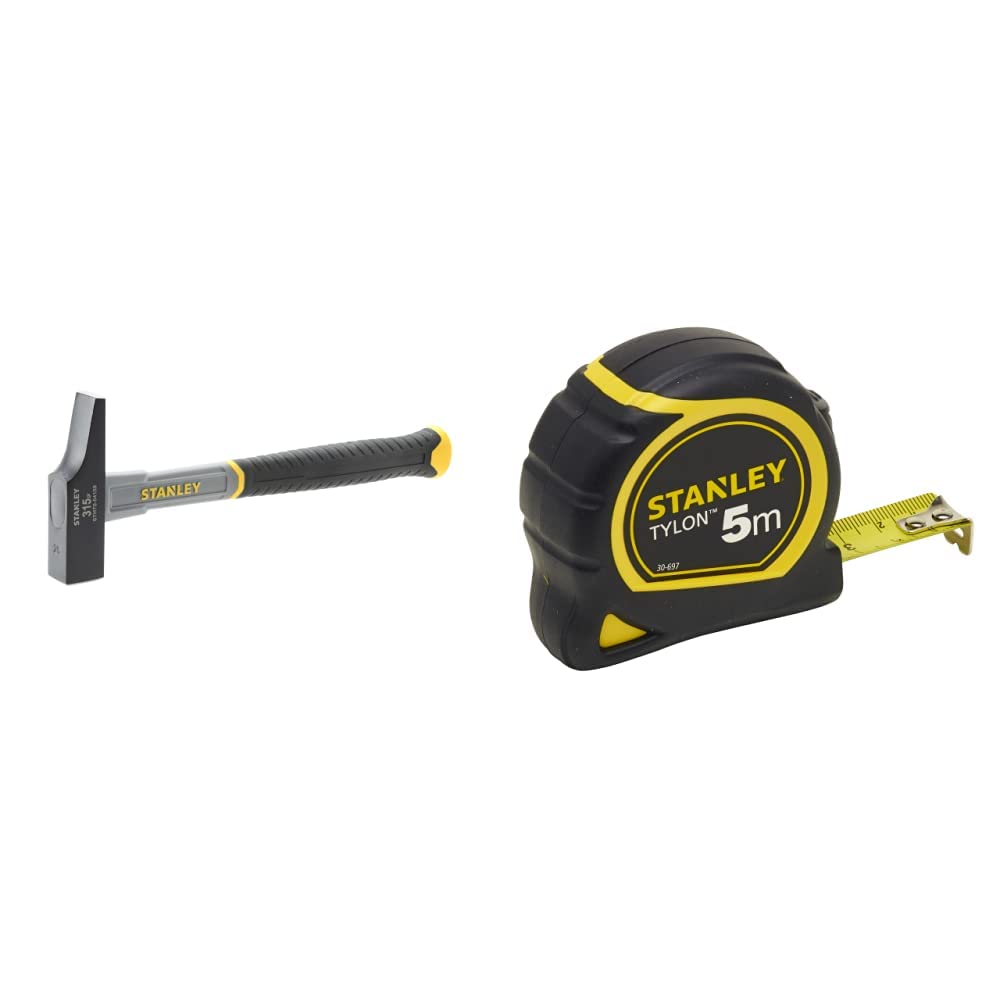 Stanley STHT0-54159 Martillo de Carpintero, Gris, 315g-25mm + STANLEY 1-30-697 Flexometro Tylon 5 metros x 19mm
